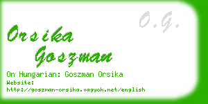 orsika goszman business card